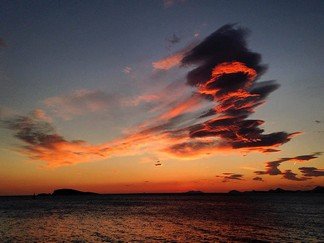Sunset and cloud